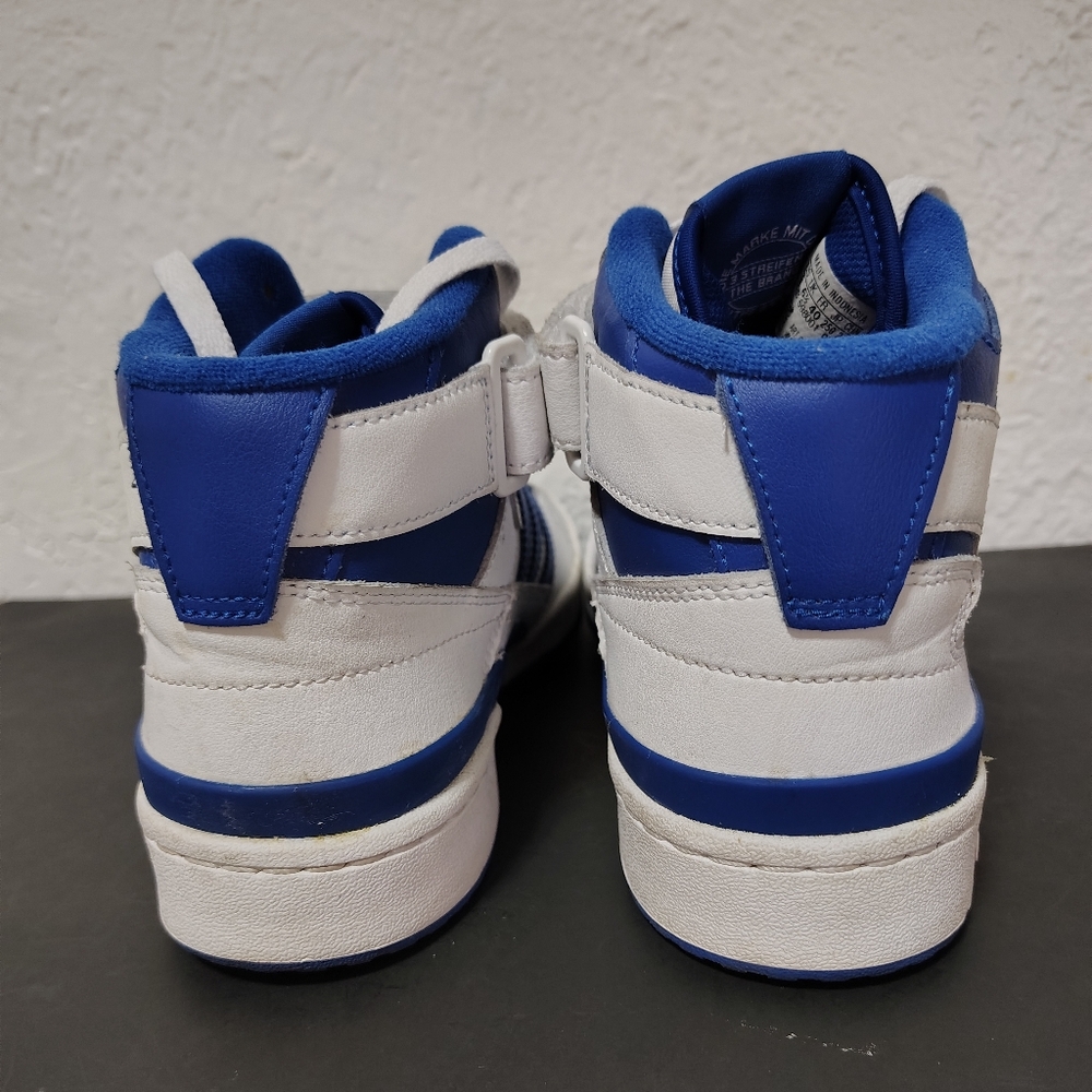 Adidas Originals Men's Forum Mid Sneaker White/ Royal Blue Size men 8 or women 9 - Picture 2 of 14